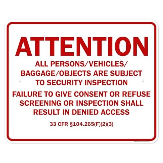 How do they check checked luggage Durable Security Inspection Sign for Vehicles