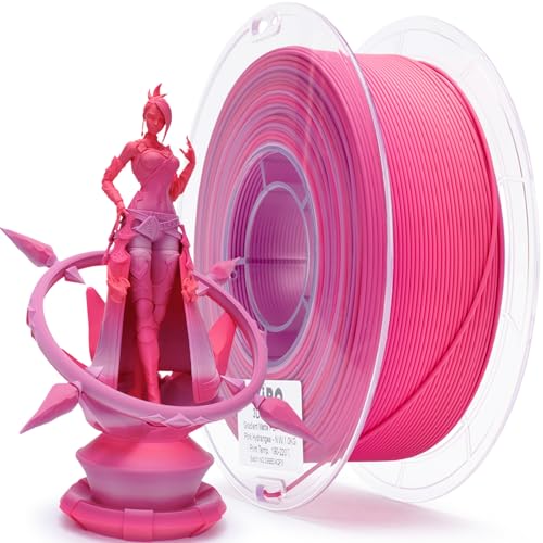 Image of ZIRO Fast Gradient PLA 1.75mm, Matte Texture Rainbow Filament for 3D Printing, Fit Most 3D Printers and Pen, 2.2lbs Spool PLA Material, Pink Hydrangea