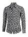 uxcell Men's Shirts Polka Dots Long Sleeve Slim Fit Printed Dress Button Down Shirt 38 Black