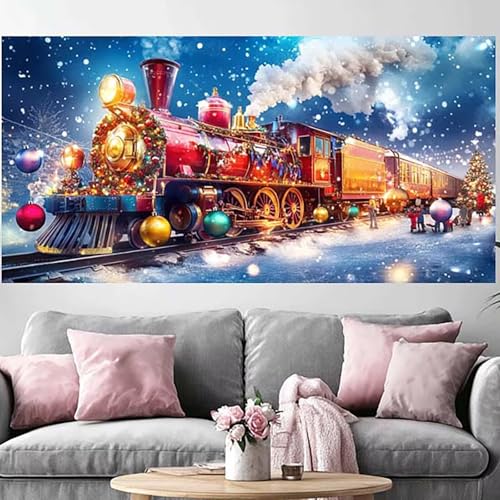 Grand diamond painting adulte 70x140cm pour une décoration de Noël magique