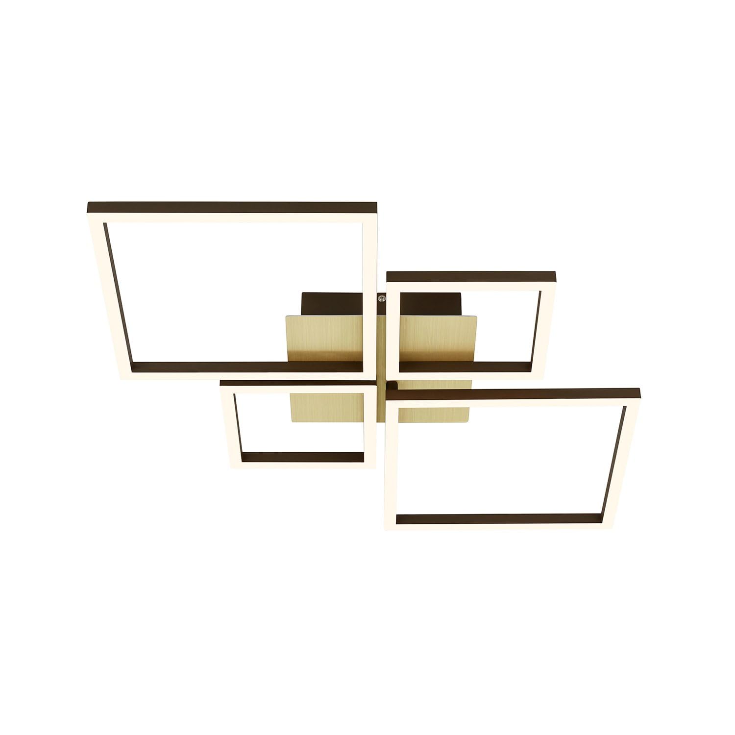 BRILONER - Plafoniera a LED orientabile, Dimmerabile, 44 Watt, 4000 lumen, 3000 Kelvin, Luce bianca calda, color oro, 75 x 47 x 7.3 cm.