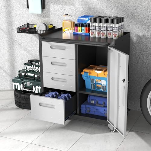 Image of Metal Storage Cabinet for Garage, Tool Cabinet, Utility Cabinet
