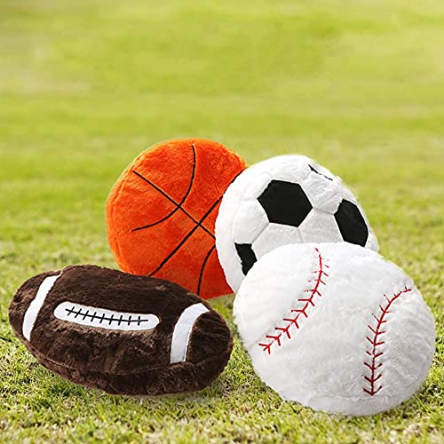 Xiyuan 18 Inch Baseball Plush Pillow Soft Fluffy Stuffed Baseball Plush Toy Pillows Durable Sport Baseball Plush Toys Basketball Football Creative Room Decorations Party Gift For Kids #TOP4