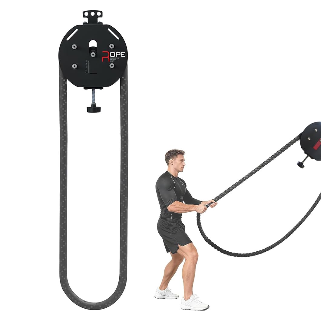 SULQING Endless Rope Trainer,Portable Suspension Trainer,13ft Nylon Rope, 30kg Adjustable Resistance,Cable Machine for Grip, Arms, Back & Coordination