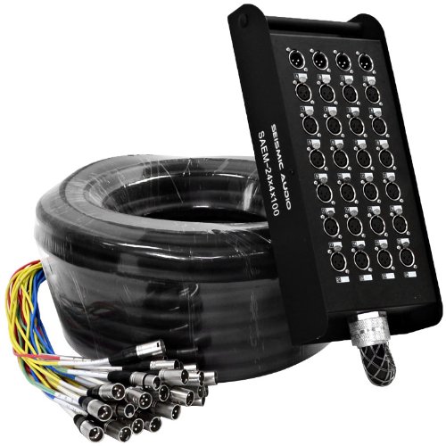 Super Brands Seismic Audio 24 Channel XLR SNAKE CABLE 100' long 24