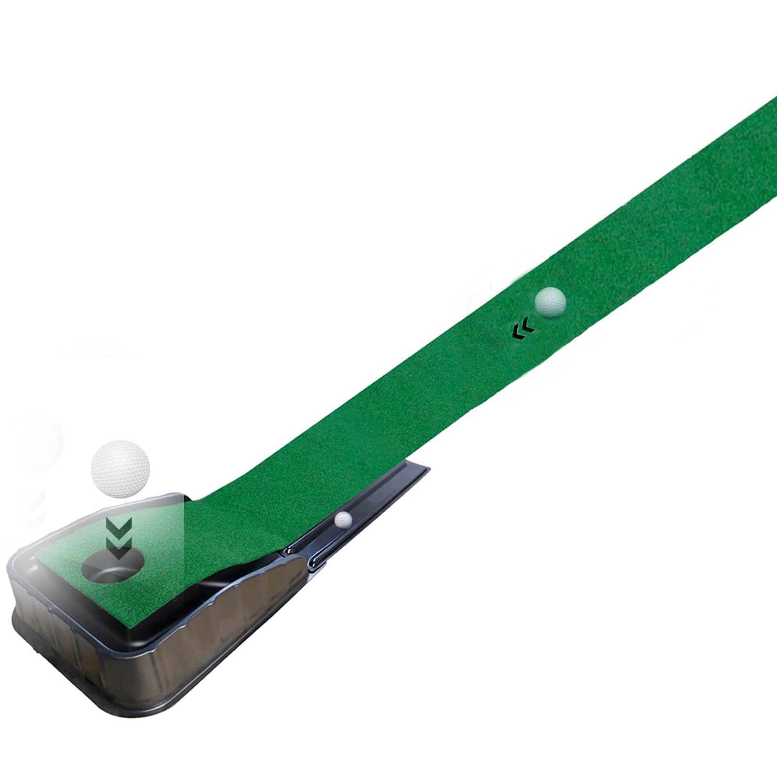 Golf Green – Tappetino portatile con ritorno automatico della palla, per interni con ritorno della palla, verde, mini golf pratica allenamento aiuto – casa, ufficio, ufficio