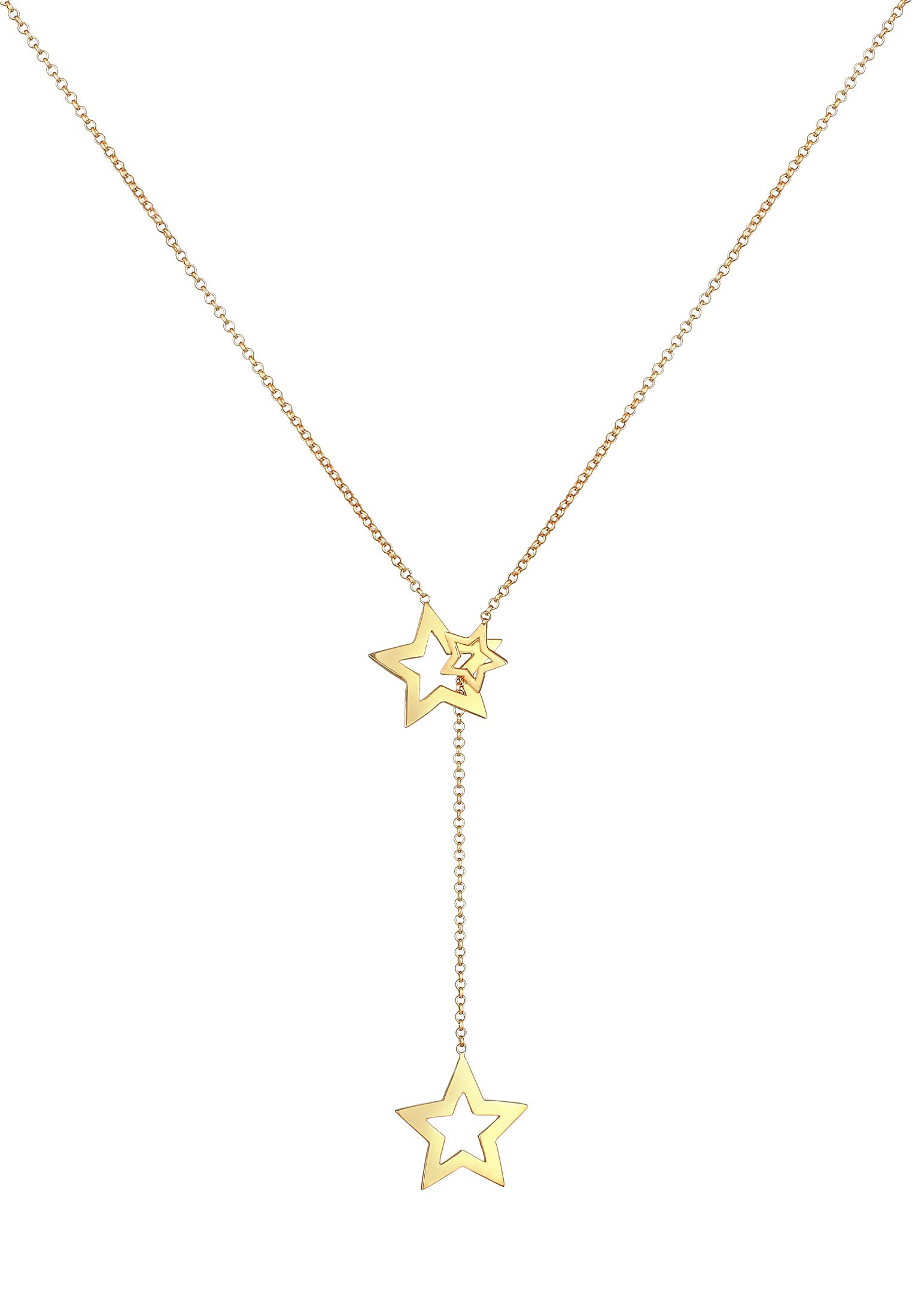 Elli Halskette Damen Y-Kette Stern Anhänger Filigran 925 Sterling Silber