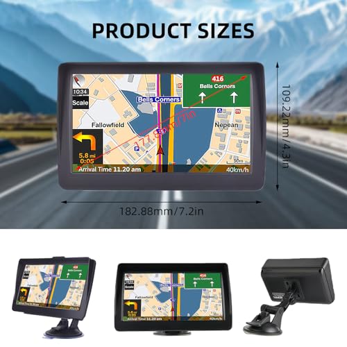 Igeaiie 7 Inch Sat Nav For Car & Hgv Truck Navagation, 2026 New Hd Gps System With Uk & Europe Maps, Lifetime Free Updates, Postcode Search, Voice Guidance, Speed Camera Alerts & Poi - 2