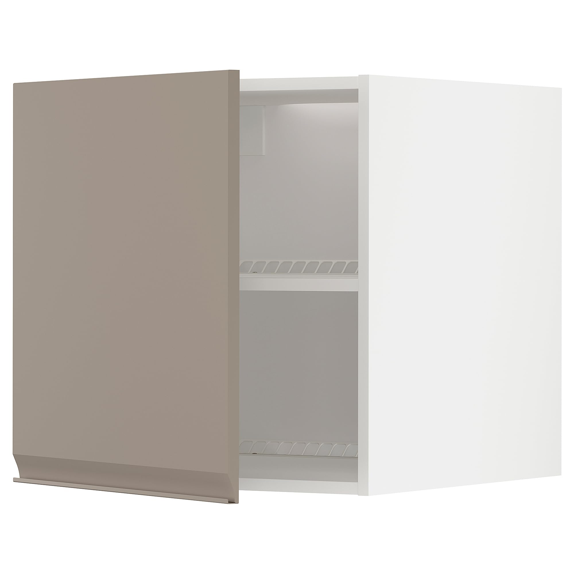 Armoire supérieure METOD pour réfrigérateur blanc et beige foncé mat 60x60 cm