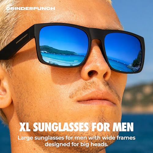Image of grinderPUNCH XL XXL Sunglasses Men Big Head Extra Large Wide Polarized