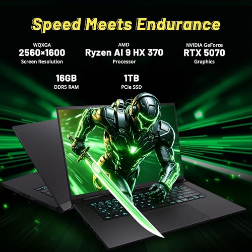 Image of GIGABYTE AERO X16 16 inch WQXGA 165Hz Gaming Laptop, AMD Ryzen AI 9 HX 370, 16GB DDR5, 2TB Storage(1TB SSD+1TB Docking Station), GeForce RTX 5070 8GB GDDR7, Backlit Keyboard, Wi-Fi 6E, Win 11 Pro, Gray