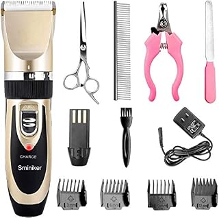 Sminiker Professional Rechargeable Cordless Dogs Cats Horse Grooming Clippers - Professional Pet Hair