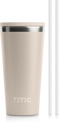 Miniatura 2 de RTIC 20oz Everyday Tumbler Insulated Stainless Steel Portable Travel Coffee Cup with Straw, Spill-Resistant Lid, BPA-Free, Hot and Cold Drink,
