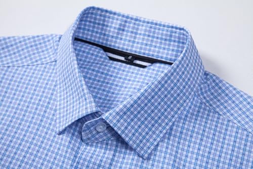 Mens Dress Shirts Stretch Long Sleeve Button Down Shirts Print Regular Fit Casual Busines Shirt3