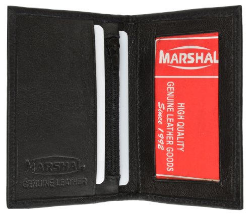MARSHAL Slim Thin Leather Lambskin Credit Card ID Mini Wallet Holder Bifold #69