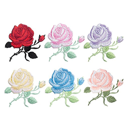 PGMJ 47pcs Embroidery Applique Patches Rose Flowers Butterfly Sunflowers Iron On Patches for Jackets, Jeans, Bags, Clothing, Arts Crafts DIY Decoration - Thumbnail 4