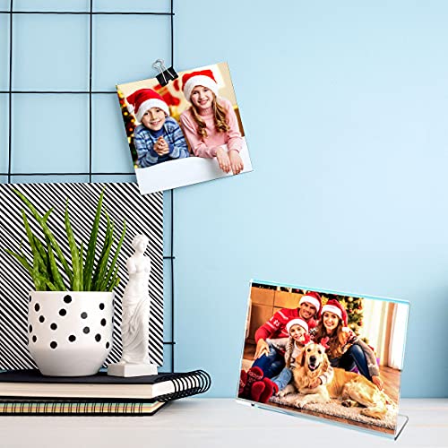 Niubee Slanted Back Acrylic Sign Holder 7 X 5 Inches, Clear Plastic Sign Holder Paper Display Table Stand For Office, Store, Restaurant -Horizontal (6 Pack) #TOP6