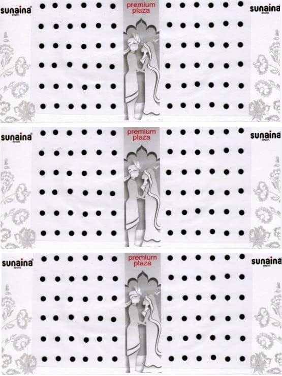 Sunaina Premium Plaza Small Black Bindis for Women Size-4 (SPPSB104)