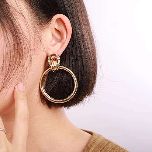 Statement Hoop Earrings for Women Girls Big Dangle Jewelry Daily Earrings