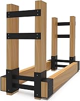 BALIE SPACE Firewood Rack Brackets Kit for 2x4 Lumber - Heavy-Duty Adjustable Outdoor Log Stacking Stand, Rustproof Black, Set of 2