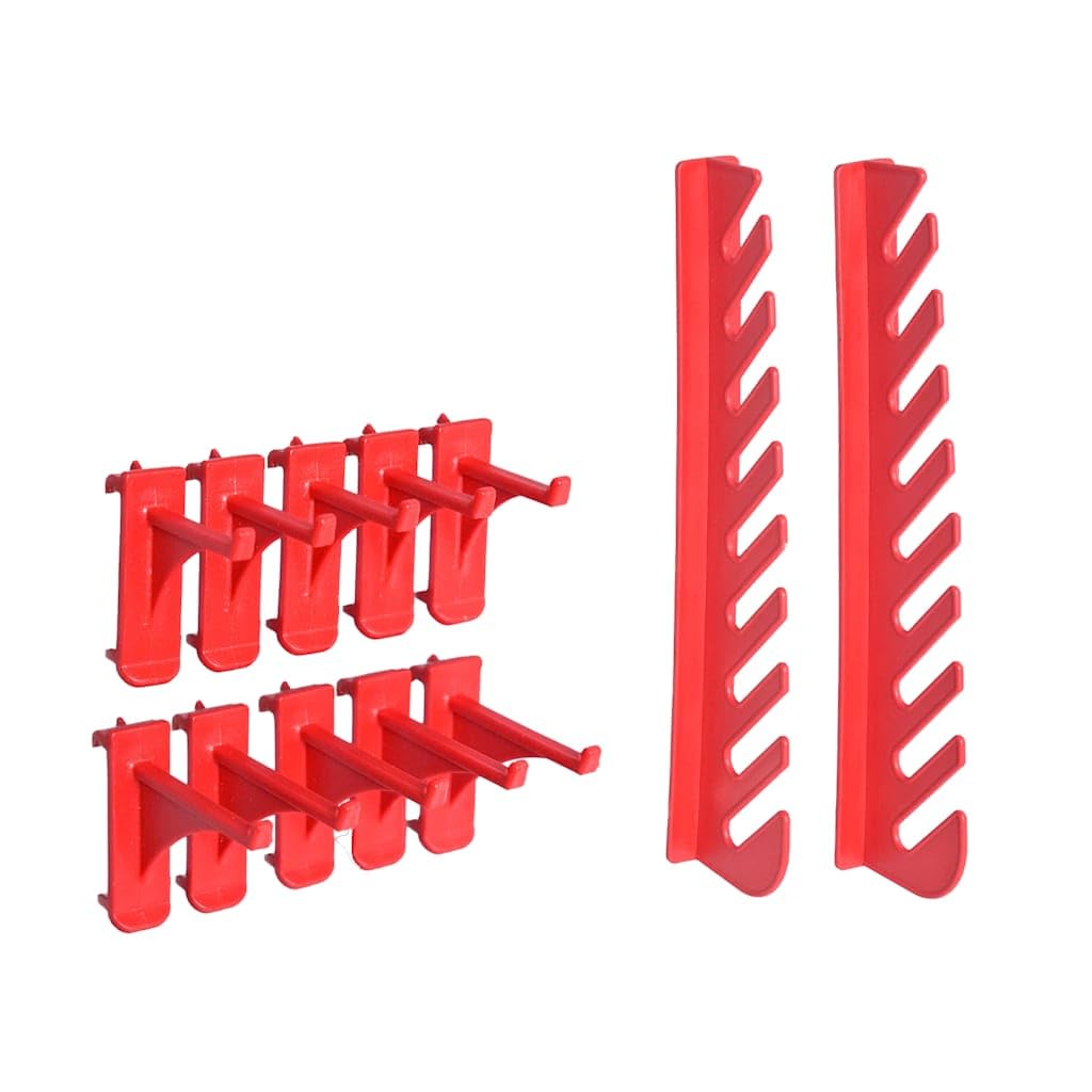 Genérico Kit de Cajas de almacenaje 136 pzas Paneles de Pared Rojo/Negro,Bricolaje,Accesorios de Bricolaje,Organización y Almacenamiento de Herramientas,Armarios para herramientas-150815