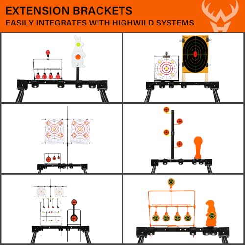 Image of Highwild Expandable AR500 Steel Targets System 1 /2 inch Thick Steel Shooting Targets with Stand and Extension Brackets, All Parts Replaceable Separately