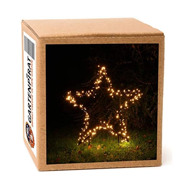 Gartenpirat Weihnachtsdeko Beleuchtung – Weihnachtsbeleuchtung für draußen – Außenbeleuchtung Weihnachten Figur Stern…