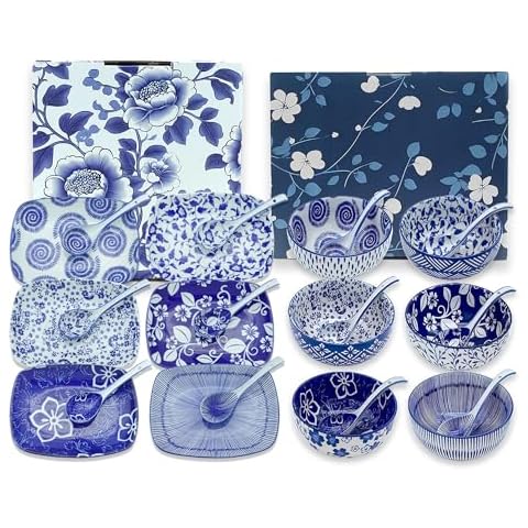 Ceramic 8 Inch Rectangular Appetizer Plates and 6 Inch Ceramic Cereal Bowls Cover