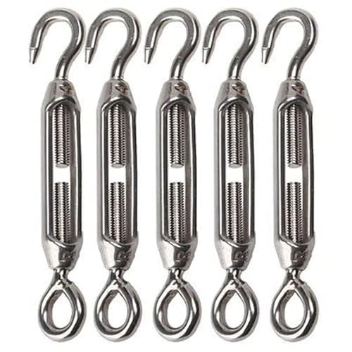 20 Piezas Tensores con Gancho Ojo en Acero Inoxidable 304 para Tensión de Cable Alambre miniatura 2