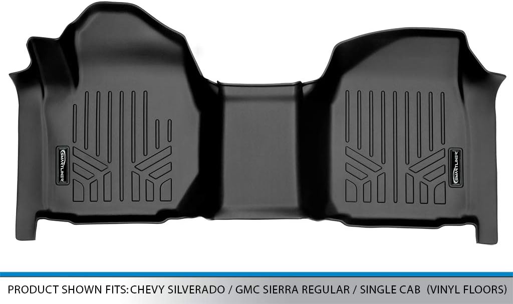 SMARTLINER Floor Mats 1st Row 1pc Liner Compatible with 2019-2025 Chevrolet Silverado 1500