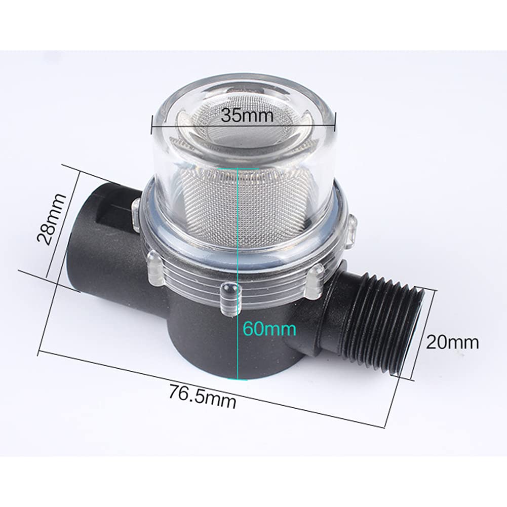 iSpchen Filtro della pompa dell'acqua Filtro a 4 punti Filettatura interna Filtro in acciaio inossidabile Accessori per la modifica delle vie navigabili Accessori di ricambio per camper Nero