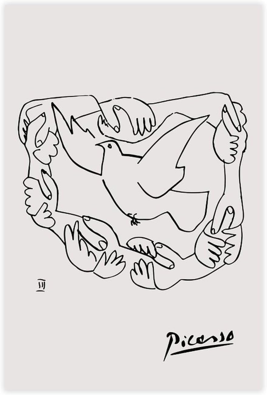 Dove of Peace by Pablo Picasso Canvas Poster Animal 40x65cm Frameless