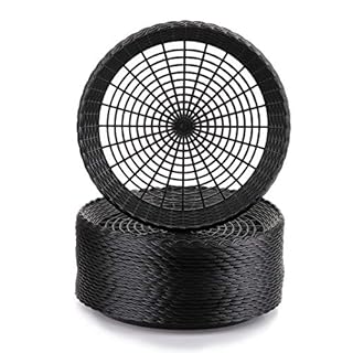 Fasmov 24 Pack 9” Paper Plate Holder, Reusable Plate Holder for Paper Plates, Woven Plastic Paper Plate Holder, Reusable Paper Plate Holder, Black