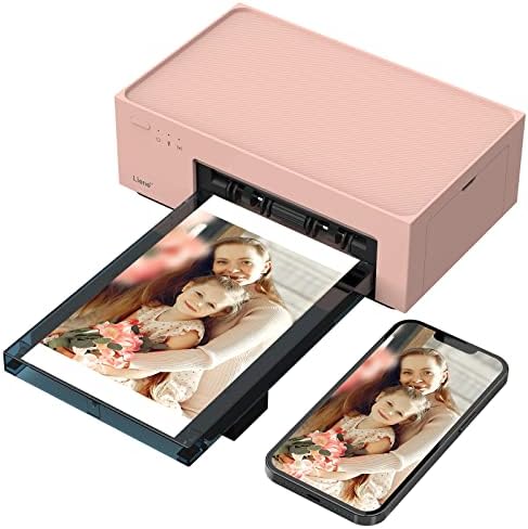 Liene 4x6'' Photo Printer, Wi-Fi, 20 Sheets, Full-Color for iPhone, Android, Smartphone, Computer, Dye Sublimation, Portable for Home Use, Pink
