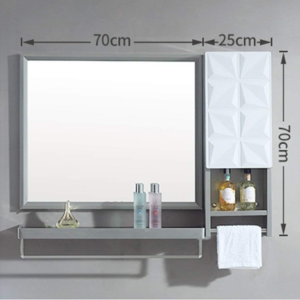 Stainless Steel Bathroom Side Cabinet Wall-Mounted Washable Vanity Mirror Cabinet with Shelves (Color : #1)