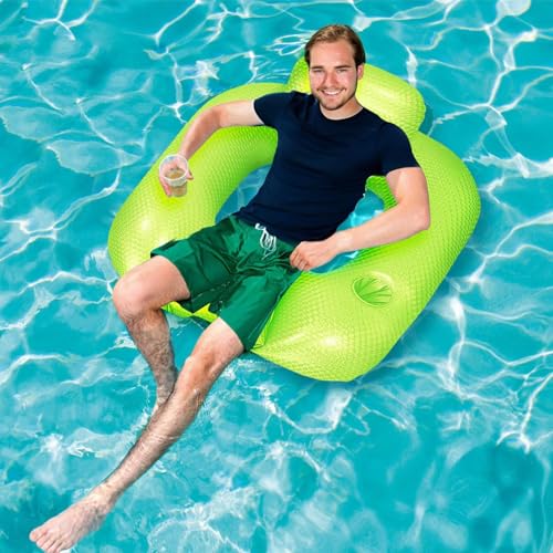 Chaise de piscine gonflable avec dossier confortable pour jardin et lac