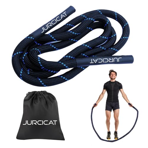 JurciCat Cuerda de Saltar Pesada1.3KG Comba de saltar para hombres y mujeres Comba boxeo para adultos Mejora la fuerza y la musculación