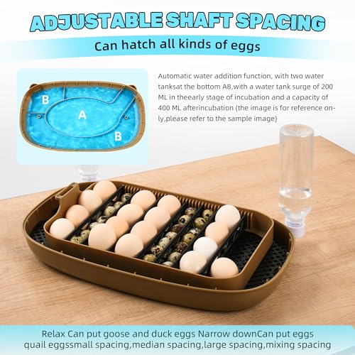 Incubators for Hatching Eggs,24 Egg Incubator with Automatic Egg Turning and Humidity Control,Egg Candler,Air Vent,360° Viewing for Chicken,Duck Eggs,Ideal for Farm,Classroom,Home Use