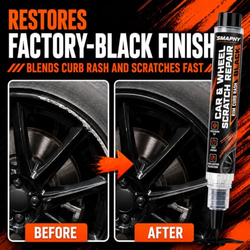 Image of Wheel Scratch Repair Kit, High Gloss Black Rim Paint Pen-Curb Rash