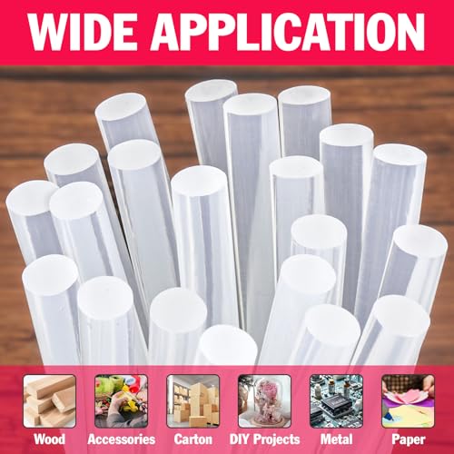 200 PCS Hot Mini Glue Sticks, 8" Long x 0.27" Diameter Glue Sticks for Glue Gun, Perfect Fit for Mini Glue Guns, Widely Used in Wood, Metal, Glass, Plastic, Floral, Fabric, and More - Image 5