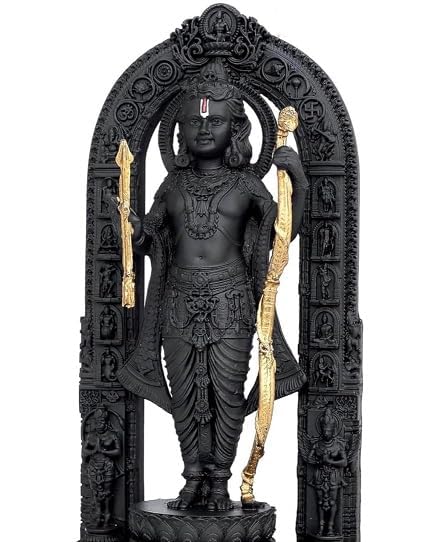 Image of Ram Lalla Idol, 15.00cm Height, Black, 3D Printed, UV Resin, Hindu Religious Statue of Lord Shri Rama Lala Ayodhya