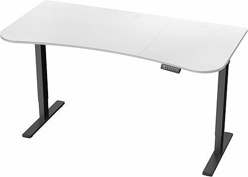 Vista 857 de VIVO DESK-KIT-1W6G - Escritorio eléctrico de pie de 60 x 24 pulgadas, ajuste de altura de memoria, serie 1B, parte superior de nogal oscuro de una