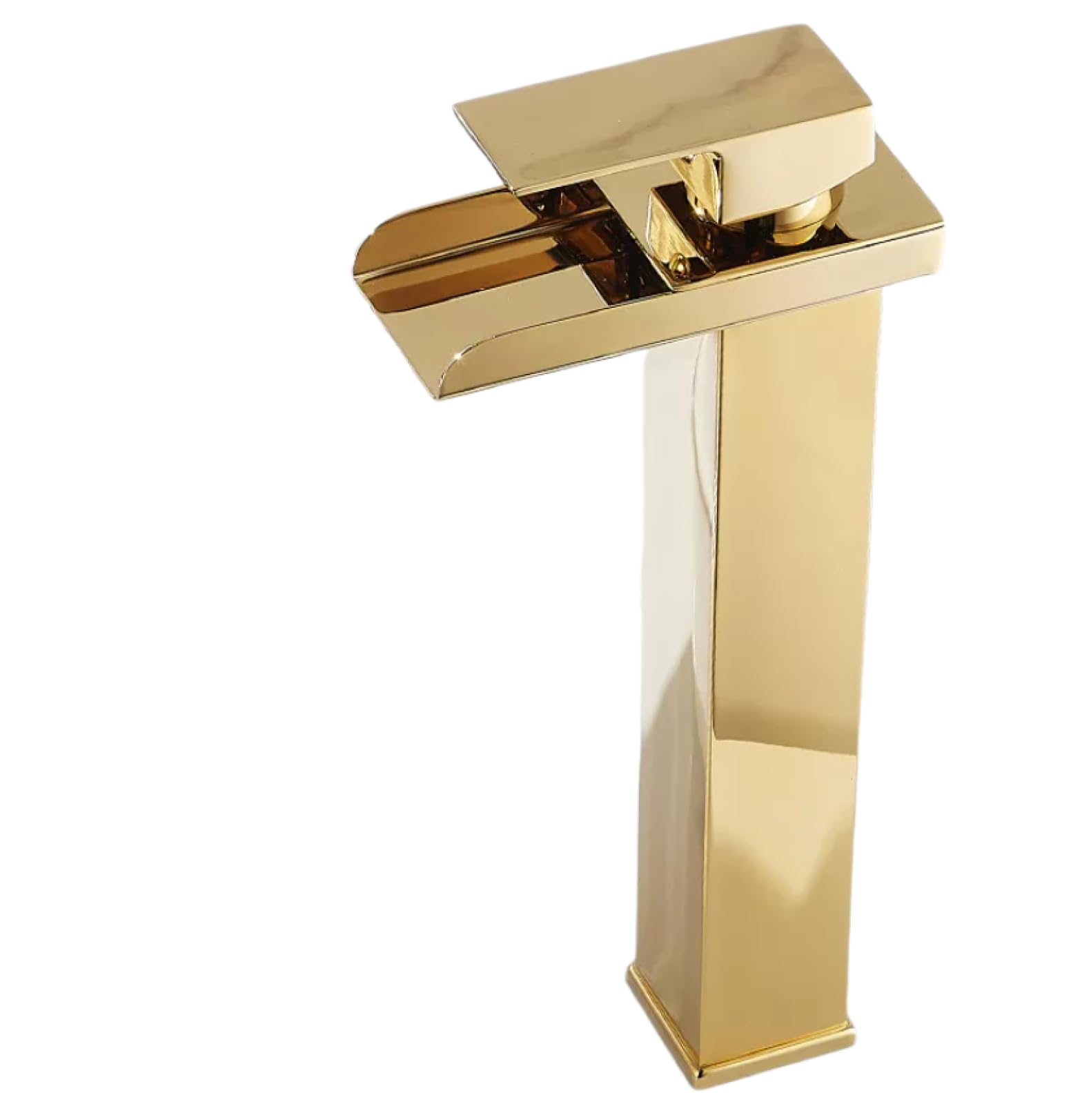Mgnsjgyxn Golden High Basin Tap Black Waterfall Washbasin Faucet Washbasin Bathroom Toilet Basin Table Basin Faucet Hot And Cold Household, Gold High