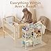 BBLIKE Diaper Caddy Organizer with Hanging Rack - 3 Tier Rolling Baby Storage Cart with Drawers and Side Pockets for Newborn Diaper Organization for Nursery, Crib, Bedroom, Changing Table, Beige