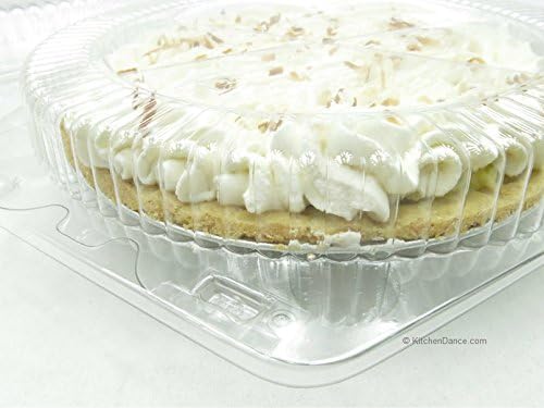 KitchenDance Clear Clamshell Pie Container with Low Dome - 9 Inches Pie Carriers for Restaurant and Home Essentials - Perfect for Displaying, Serving, and Food Storage Containers - CPC-109, 25 Count