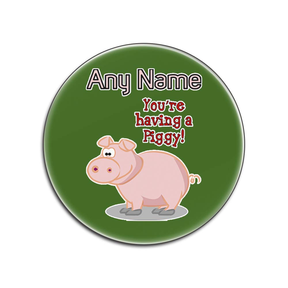 Dessous-de-verre blanc et vert You are Having A Piggy ronds, lot de 4