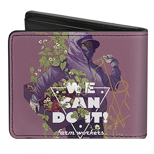 Buckle-Down PU Bifold Wallet - WE CAN DO IT! FARM WORKERS/Female Farm Worker Pinks/White - Image 3