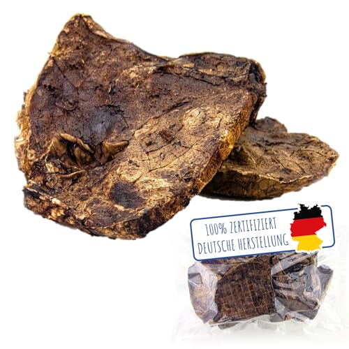 MERVELA Rinderlunge für Hunde | 500 Gramm | Qualität aus Deutschland | 100% natürliche Kauartikel |â€¦ – Miniatur