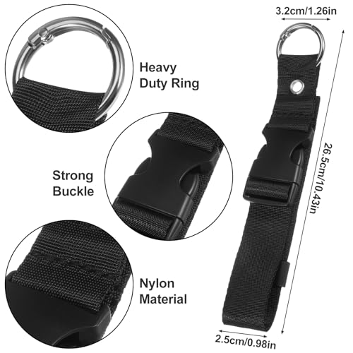 Ouligay 2 Stück Add A Bag Gepäckgurte, Luggage Strap for Jacket Bags, Jackenhalter Rucksack Verstellbare Gepäckgurte für Taschen, Machen Sie Ihre Hände Frei Add A Bag Strap Reisezubehör, Schwarz