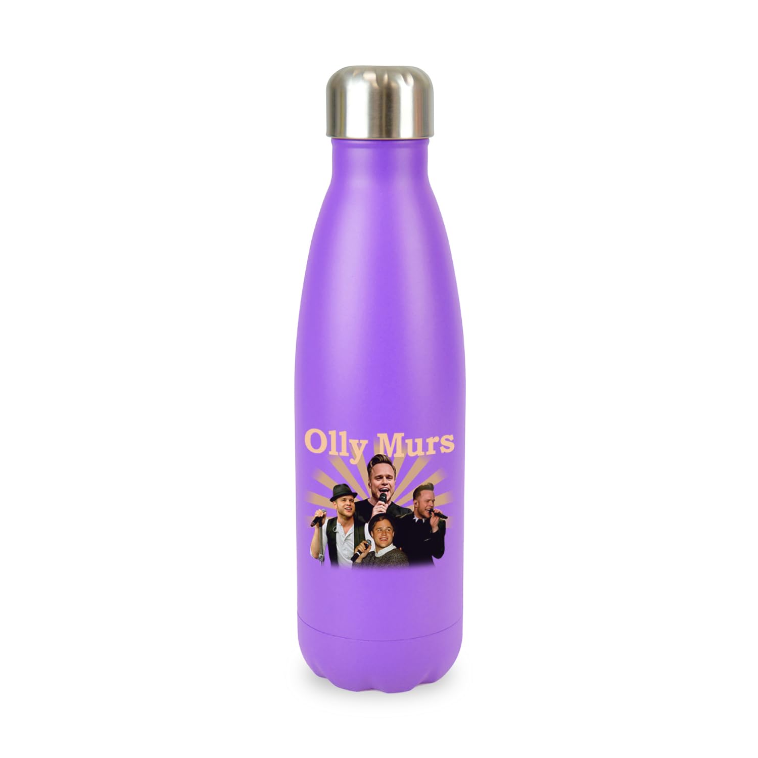 New Spirit Original Purple Olly Murs Screw Top Lid Stainless Steel Water Bottle Drinks Cup Water Bottle Refill Cute Fun Explore Travel